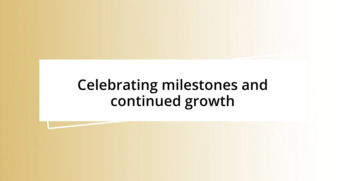 Celebrating milestones and continued growth