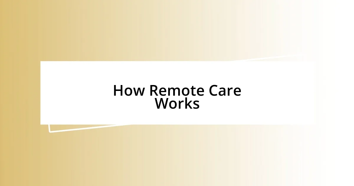 How Remote Care Works