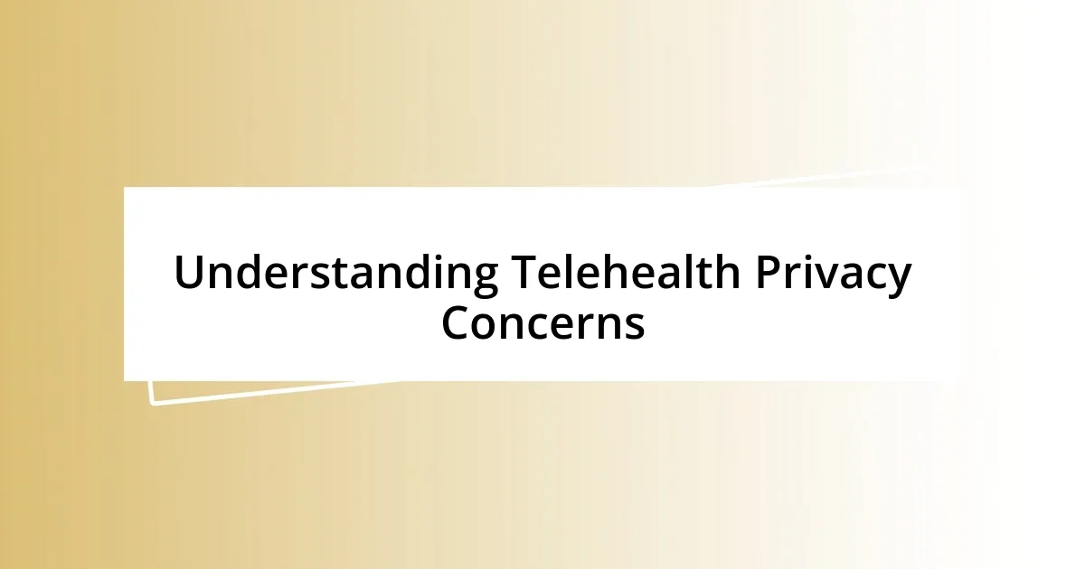 Understanding Telehealth Privacy Concerns